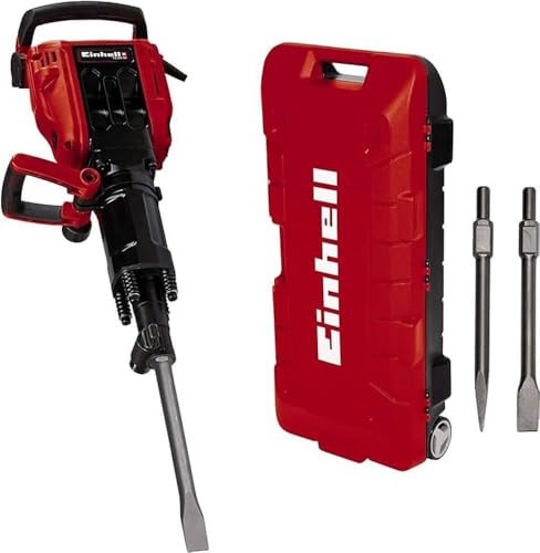 Einhell Abbruchhammer TE-DH 50 (1.700 W, 50 J Einzelschlagstärke, SDS-Hex-Werkzeugaufnahme, schwingungsgedämpfter,Hauptgriff, Softstart, inkl. inkl. Spitz-/Flachmeißel, Trolley)
