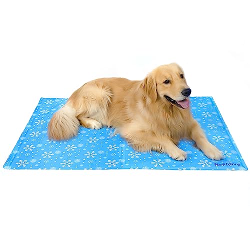 Nepfaivy Kühlmatte Hund und Katze Groß - Kühldecke Hund Selbstkühlend mit Ungiftiges Gel, Hundekühlmatte Katzen Kaltgelpad für große Haustiere oder Mensch, 120x80cm