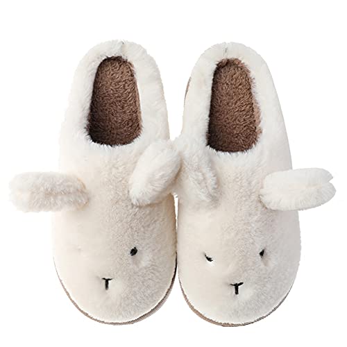 Tianmao Damen Hausschuhe Cartoon-Hase Plüsch Hausschuhe Herren Winter Warme Slippers Rutschfeste Pantoffe Mädchen