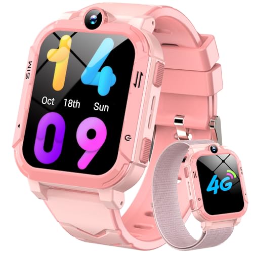 Blackview Smartwatch Kinder, Kann SIM-Karte einstecken, LBS+WLAN+GPS-Tracker, Uhr mit 4G Funktionen, SOS Notruf, Telefonanruf, Videoanrufe, Sprachchat, SMS, Schulmodus, Kinderuhr für Mädchen und Junge