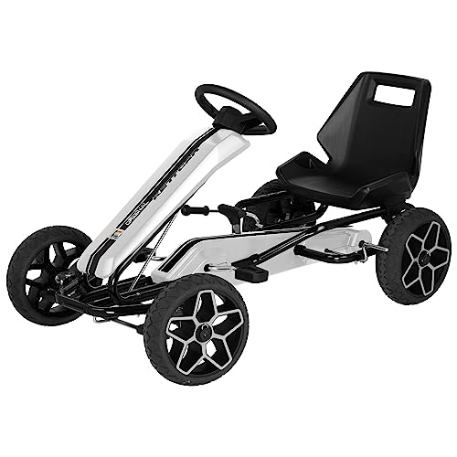 Kettler Kettcar Evolution – Gokart für Kinder ab 5 Jahren mit 6-Fach verstellbarem Sitz und Pedalen – TÜV-geprüft – Weiß