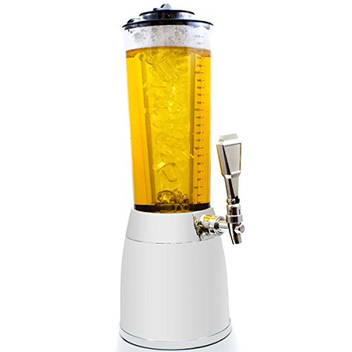 GOODS+GADGETS Luxus Biertower 4 Liter - Trinksäule Biersäule Trinktower XXL in Chrom-Optik