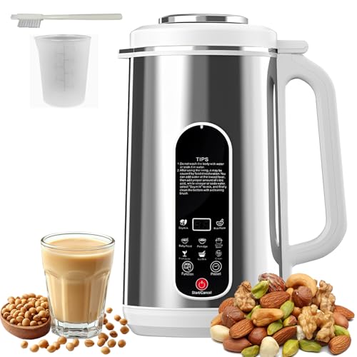 Sojamilch Maschine,Pflanzenmilchbereiter 1200ml, Multifunktionaler Hafermilch Maschine für Hausgemachte Mandelmilch, Nussmilch, Mit Selbstreinigung und VerzöGerungsstart Funktion