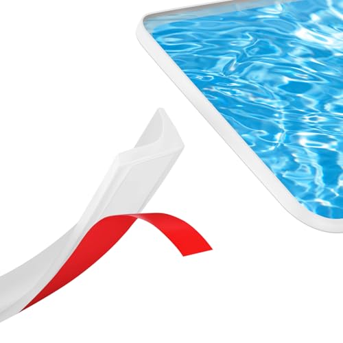 1M Schwallschutzleiste Dusche Selbstklebend Schwallschutzleiste Faltbare Duschtürschwelle Duschlippe Wasserstopper Dusche Wassersperre für Küche Toilette Duschabtrennung (Transparent)