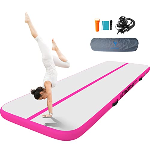 Tumbling Matte,Gymnastikmatte mit Luftpumpe,Trainingsmatte mit Tragetasche,Turnmatte für Zuhause, Outdoor,Yoga, Übungsgymnastik usw | umfassen 5 in 1 Aufblasbare Sportmatte Set