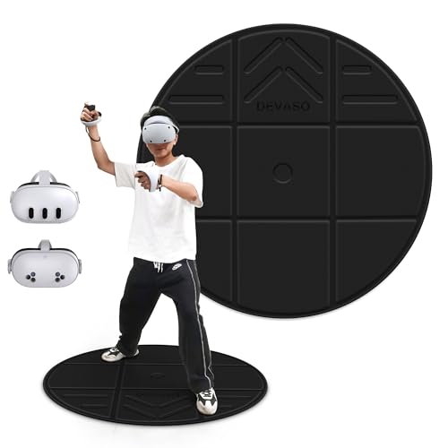 DEVASO Faltbare VR Matte for Meta Quest 3S/Quest 3, Runde Anti Ermüdungs Matte, Rutschfeste und Bequeme Bodenmatte, Hochwertiges Spiel Zubehör für PSVR2, Oculus Quest 2/Pro, Pico 4