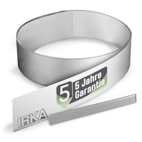IRKA 1008-001 – Rasenkantenband – 1 mm stark – Aluminium-Zink – robuste Beeteinfassung – Höhe 15 cm – Länge 10 m