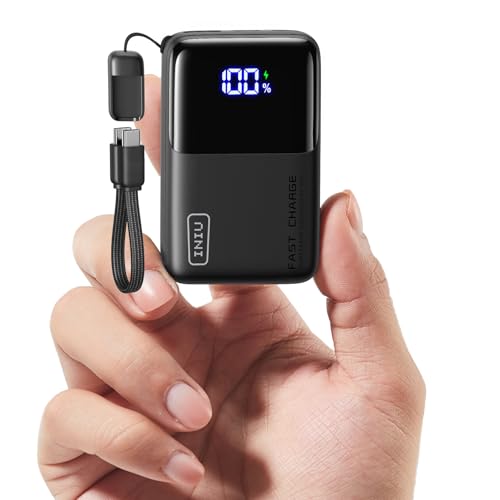 INIU Power Bank, 45W 10000mAh Mini Powerbank für Laptop, Mit Starkem USB-C Kabel, High-Speed portables Ladegerät USB C In&Out, Akkupack für iPhone 16/15/14/13, Samsung, Google, MacBook, iPad und mehr