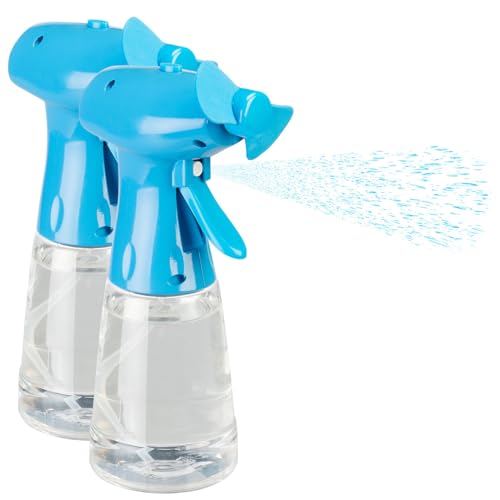 PEARL Sprayer-Ventilator: 2er-Set Akku-Handventilator mit Wassersprüher, 400 ml, 800mAh (Wassersprühflasche mit Ventilator, Sprüh-Ventilator Hand, Tischventilator)