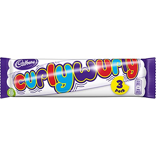 Cadbury's Curly Wurly 3er Multipack – Weicher Karamell-Zopf mit Überzug aus zarter Milchschokolade – Das Original im Multipack (3 x 21,5g)
