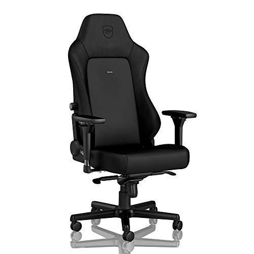 noblechairs Hero Black Edition - Hochwertiger und langlebiger Gaming Stuhl inklusive Kissen, atmungsaktives Kunstleder, Premium-Verarbeitung