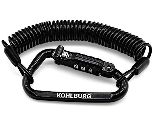 KOHLBURG 180cm extra-langes Zahlenschloss für die Tasche - Kabelschloss 3mm stark als Kinderwagenschloss, Helmschloss, Snowboardschloss & Skischloss
