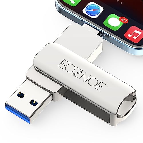 EOZNOE USB Stick für iPhone 64GB,High Speed USB 3.0 iPhone Flash Laufwerk Externer Speicher zum mehr Fotos und Videos, Metalle Foto Stick Speicherstick für iPhone/ipad/Android/pc.