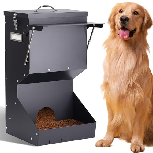 Automatischer Hundefütterer für Große Rassen, 25 Pfund Schwerkraft-Hundefütterer für Draußen und Drinnen und Hängender Futterspender für Große Hunde, Katzen