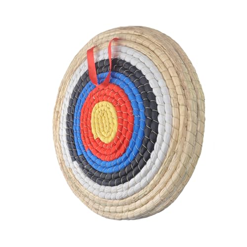 Zielscheibe Bogenschießen, Handgefertigte Bogenschießscheiben aus Stroh. Traditionelle Strohscheibe für Pfeil und Bogen, Geeignet für Recurve-Bögen - Langbogenscheibe - Einsatz im Freien(2 Layers)