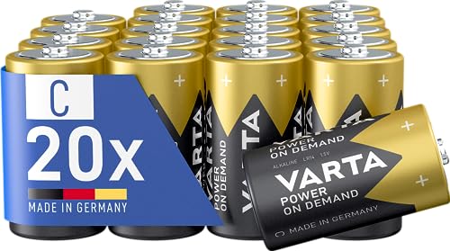VARTA Batterien C Baby, 20 Stück, Power on Demand, Alkaline, Vorratspack, smart, flexibel, leistungsstark, ideal für Computerzubehör, Smart Home Geräte