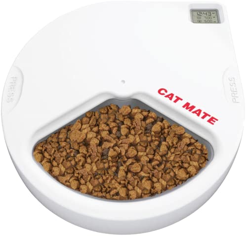 Kerbl Cat Mate Futterautomat C300 (für Hunde + Katzen, 3 Futter-Fächer für je 330 g Tierfutter, mit Kühlakku für frisches Futter, Napf + Deckel spülmaschinenfest, ohne Batterie) 80897