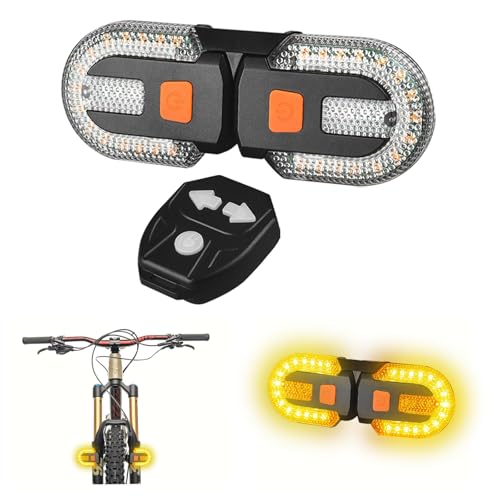 Fahrrad Blinker, Kabellose Fahrrad Rücklicht 5 Leuchtmodi, Fahrradhecklicht mit Fernbedienung, Zwei-Lampen-Split, USB Wiederaufladbar Bike Rückblinkleuchte