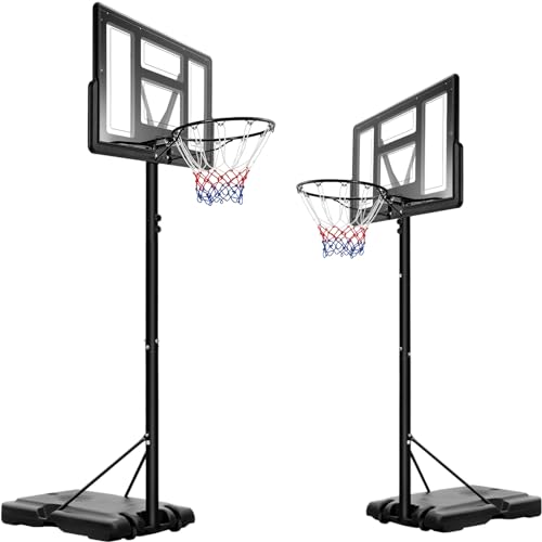 LIFERUN Basketballkorb Outdoor, Verstellbare Korbhöhe von 230 bis 305 cm, Basketballständer mit 110x70cm Rückwand, für Kinder Jugendliche Erwachsene Verwendung in Hinterhöfen, Gärten, Garagen