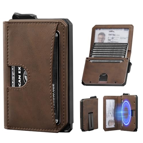 MYSHION Geldbörse Kartenetui I Herren Kartenetui I Kartenhalter Herren I Geldbeutel Herren für 10+ Karten I Slim Wallet mit Geldklammer I Kreditkartenetui mit ID-Fenster I RFID Schutz