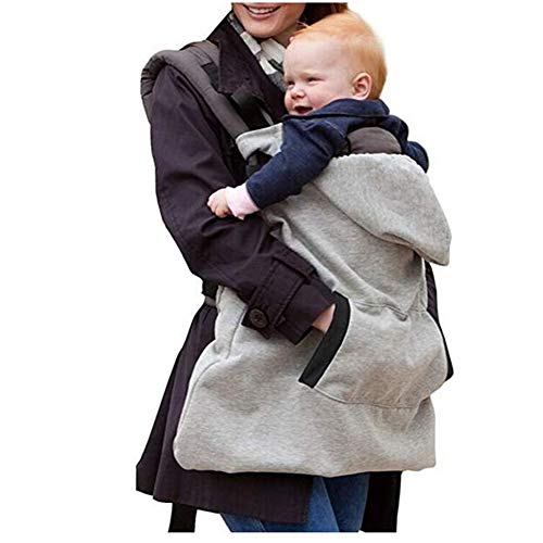 iSpchen Baby Regencover Tragecover Carrier Cover,Regenschutz für Babytragen,Dick Baby Sling Wintercover,Grey EINWEG