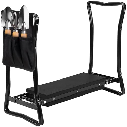 Kniebank für Garten 3 in 1 Kniekissen Klapphocker Werkzeug-Organizer Verstellbar Eisen Eva-Schaum Gartenarbeiten Heimwerkerarbeiten Hausarbeiten 23731