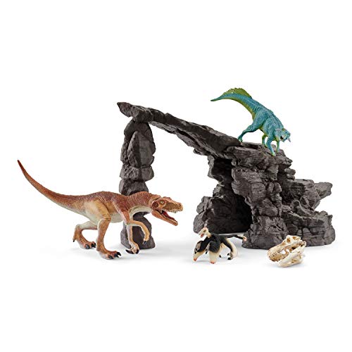 schleich 41461 Dinoset mit Höhle, ab 5 Jahren, DINOSAURS - Spielset, 7 Teile