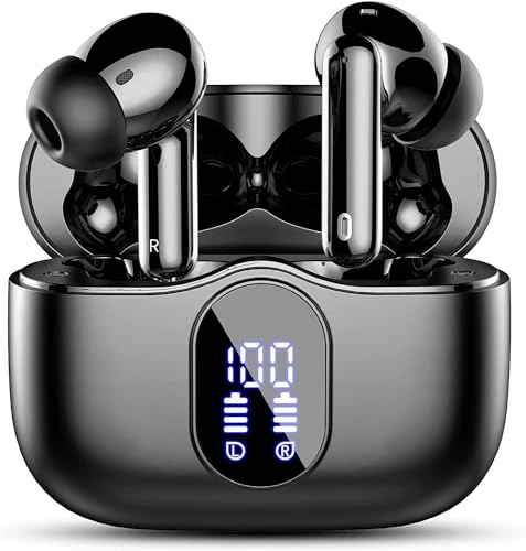 Bluetooth Kopfhörer, Kopfhörer Kabellos Bluetooth 5.3 Sport In Ear Kopfhörer mit 4 Mikrofon, 40 std Spielzeit, LED-Anzeige, ENC Lärmreduzierung, HiFi Stereo Ohrhörer für Arbeit und Studium