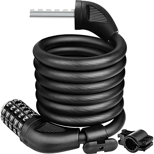 Fahrradschloss mit Zahlencode 1500mm/12mm Kabelschloss Hohe Sicherheit 5-Stellig Code Kombination Fahrrad Schlosser Zahlenschloss Cable