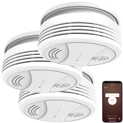 VisorTech Rauchmelder WLAN: 3er-Set WLAN-Rauchwarnmelder, weltweite App-Benachrichtigung, 85 dB (Brandmelder, Rauchmelder-Sensoren, Tablet Halterung)