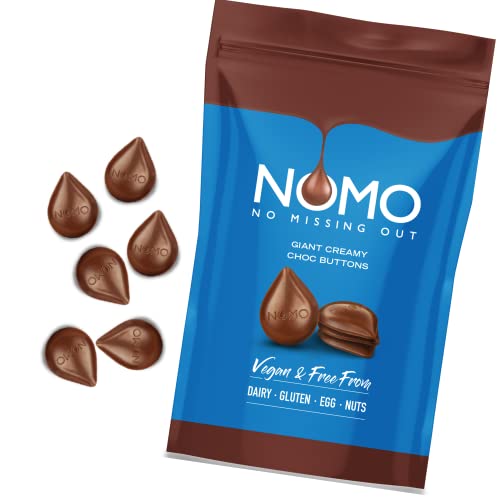 NOMO Giant Buttons Creamy | 110 g | VEGAN | LAKTOSEFREI, GLUTENFREI, EIFREI, NUSSFREI | zertifizierter nachhaltiger und hochwertiger Kakao | Wiederverschließbare Packung