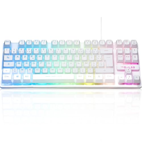 The G-Lab Keyz Caesium TKL Gamer-Tastatur TKL 87 Tasten, kabelgebunden, USB, AZERTY, Französisch, LED-Hintergrundbeleuchtung, Mehrfarbig – kompakte Gaming-Tastatur ohne Nummernblock für PC/PS4/PS5-