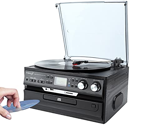 Retro Musikanlage | Nostalgie Design Stereoanlage | Kompaktanlage | Musik Center | Aufnahmefunktion | Plattenspieler | CD/MP3 | USB/SD | Radio FM/AM | LCD-Display | Kassettenspieler |