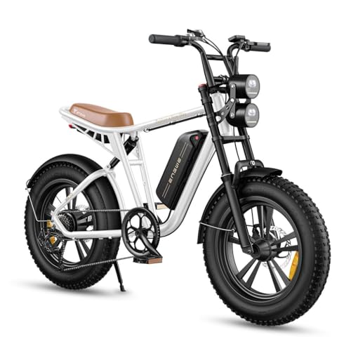 ENGWE M20 E-Bike Herren Elektrofahrrad mit 20'×4.0' Zoll Fat Tire 48V 13AH Lange Reichweite 50KM bis 100KM, 7-Gang-All-Terrain Ebike (Weiß)