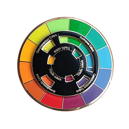 Creative Color Wheel Emaille-Anstecknadel, das sich drehende Rad bewegt sich gut, Farbrad-Brosche (Farbrad-Emaille-Pin), 5,1 cm, Zink, Emaille, 2inch, Zink, Emaille
