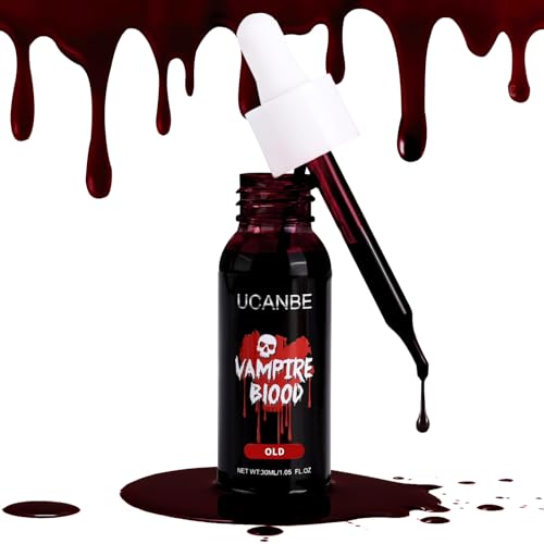 UCANBE Halloween Kunstblut Realistische 30ml - Fake Blood Abwaschbar Blutstropfen für Karneval Theater Unfug Zombie Vampir Clown Monster Cosplay Spezialeffekte Make Up (Old)