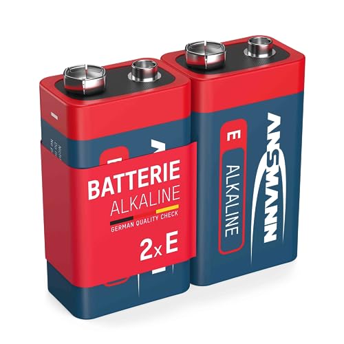 ANSMANN Red Alkaline Batterie 9V E-Block 6F22 Longlife Alkalibatterie (2er Shrink)