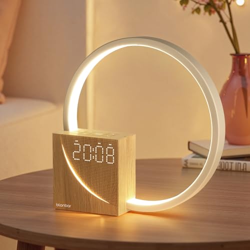blonbar 10W Nachttischlampe mit USB-Ladefunktion, Wake Up Licht Wecker Touch Control Dimmbar Tischlampe Einschlafhilfe Babys & Erwachsene, 3 Stufige Helligkeit Nachtlicht für Schlafzimmer Wohnzimmer…