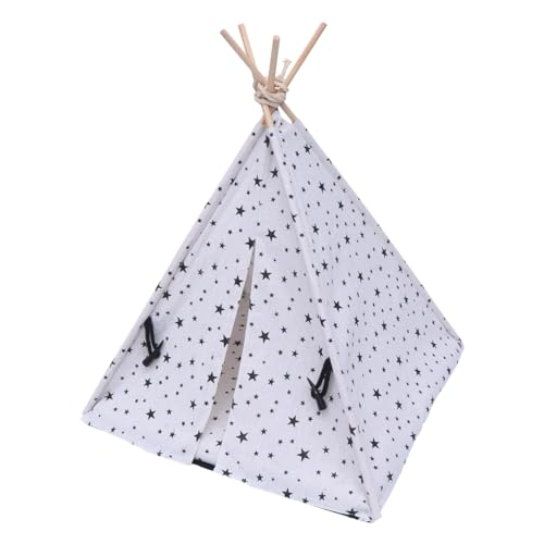 UKCOCO Haustierhaus Haustierbett Tipi Hund Pet Tipi- Hund Zelte Tragbare Hund Tipi Katze Bett mit Hund Bett Pet für Hunde & Katzen 43X43x53cm Hund Tipi Mit Tragbares Atmungsaktives