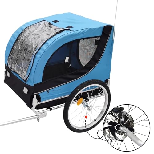 Hundeanhänger für Fahrrad - Fahrradanhänger für Hunde - Rad Hundeanhänger - Fahrrad Hundeanhänger - Hundeanhänger e-Bike - Hundefahrradanhänger Hunde - Hunde Anhänger - Transporter - blau bis 40kg
