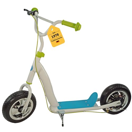 Best Sporting High End Scooter Kids I Kinderroller mit Ständer und Handbremse I weiß - grün I Tretroller für Kinder I 10 Zoll Scooter mit Eva-Schaum-Rreifen I City-Roller Kinder I Roller Kind