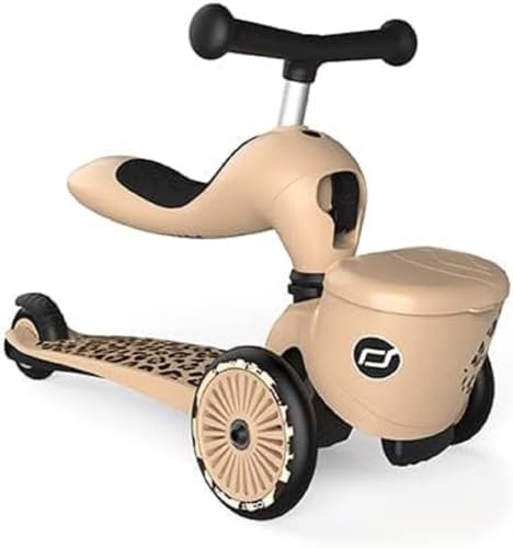 Scoot & Ride Highwaykick 1 Lifestyle 2in1 Kickboard/Scooter und Rutscher, Farbe: Leopard, für Kinder von 1 bis 5 Jahren, 96607, 40 cm