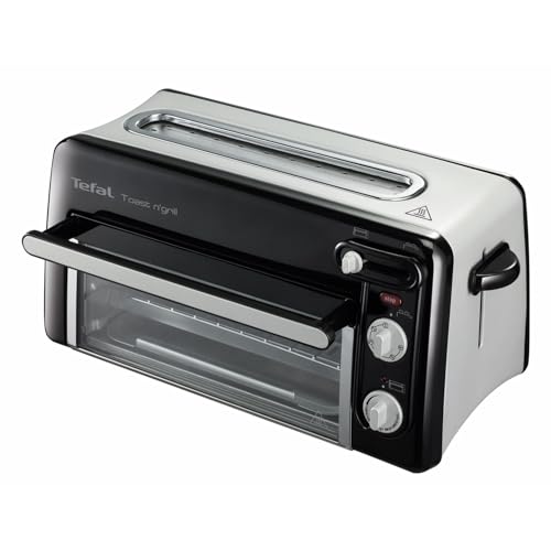 Tefal Toast n’ Grill TL6008 | 2 in 1 Toaster und Mini-Ofen | Sehr energieeffizient und schnell | 1300 Watt | 43.5 x 28.5 x 22.5 cm | Schwarz/ Alu matt | 220-240V | 50-60Hz