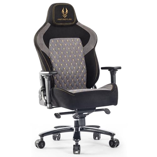 Fantasylab Gaming Stuhl Stoff Ergonomischer Gaming Stuhl 200kg Belastbarkeit Bürostuhl 200kg Gamer Stuhl mit Lendenwirbelstütze chefsessel 200kg belastbarkeit Schreibtischstuhl Gaming Chair