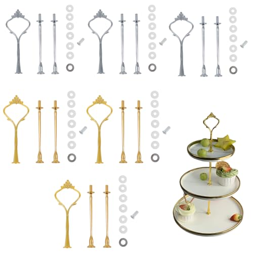 6 Set Etageren Stangen Set, Etageren Stangen, Etagere Stangen, Etagere Bausatz, Etagerenhalter Mittellochausstech, FüR Obsttablett, Snackteller, Hochzeitstorte TortenstäNder (Platte Nicht Enthalten)