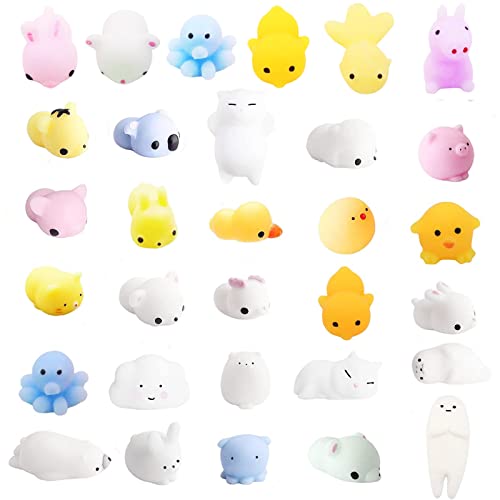 30 Stück Mini Mochi Squishy Toys Fidget Toys Partytüten Füllstoffe Squishes Spielzeug Kawaii Cute Rainbow Jellies Stress Mini Animals Things Toy Pack Stress Relief Squeeze Ball