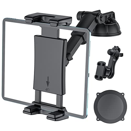 XWXELEC Tablet Halterung Auto, Ipad Halterung Auto, Universal Windschutzsche und Armaturenbrett Universal, 360° Drehbare Verstellbare, Stabil und Waschbar TPU Saugnapf, für 7'-12,9' Tablet-Halter
