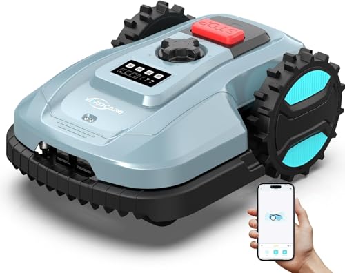 YARDCARE E400 Mähroboter mit 18cm Schnittbreite,App Steuerung,Max. bis zu 400m²,Regensensor,20-60mm Schnitthöhe,Rasenmäher Roboter mit IPX5 System,Weniger als 60 dB