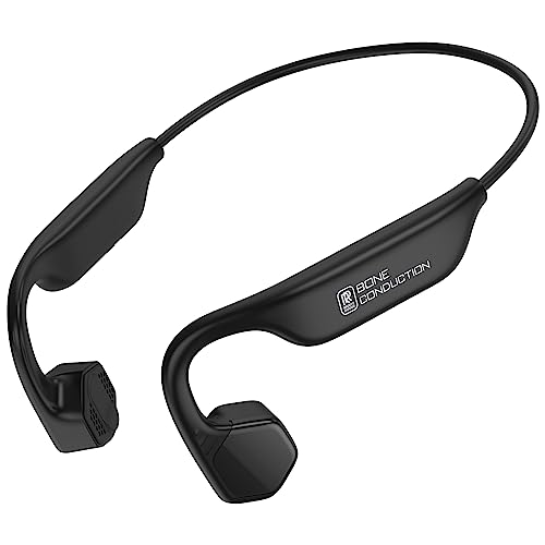 RR SPORTS Knochenschall Kopfhörer, Bluetooth 5.3 Bone Conduction Kopfhörer Open Ear Kopfhörer Kabellos, IP67 Wasserdicht Staubdicht Sportkopfhörer zum Laufen/Radfahren/Wandern (Schwarz)