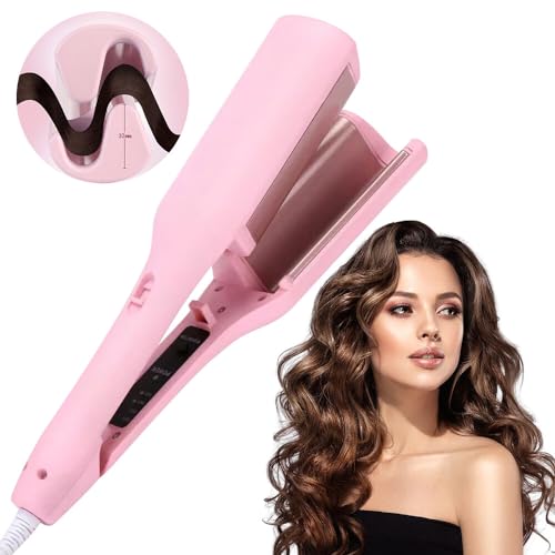 HOVCEH Welleneisen für Haare, Lockenstab Große Locken 32mm, Französischer WellenLockenstab, V Förmiger Lockenstab, Mermaid Hair Waver 32mm, Beach WavesLockenstab 160°C und 220°C, Sofortiges Wellen